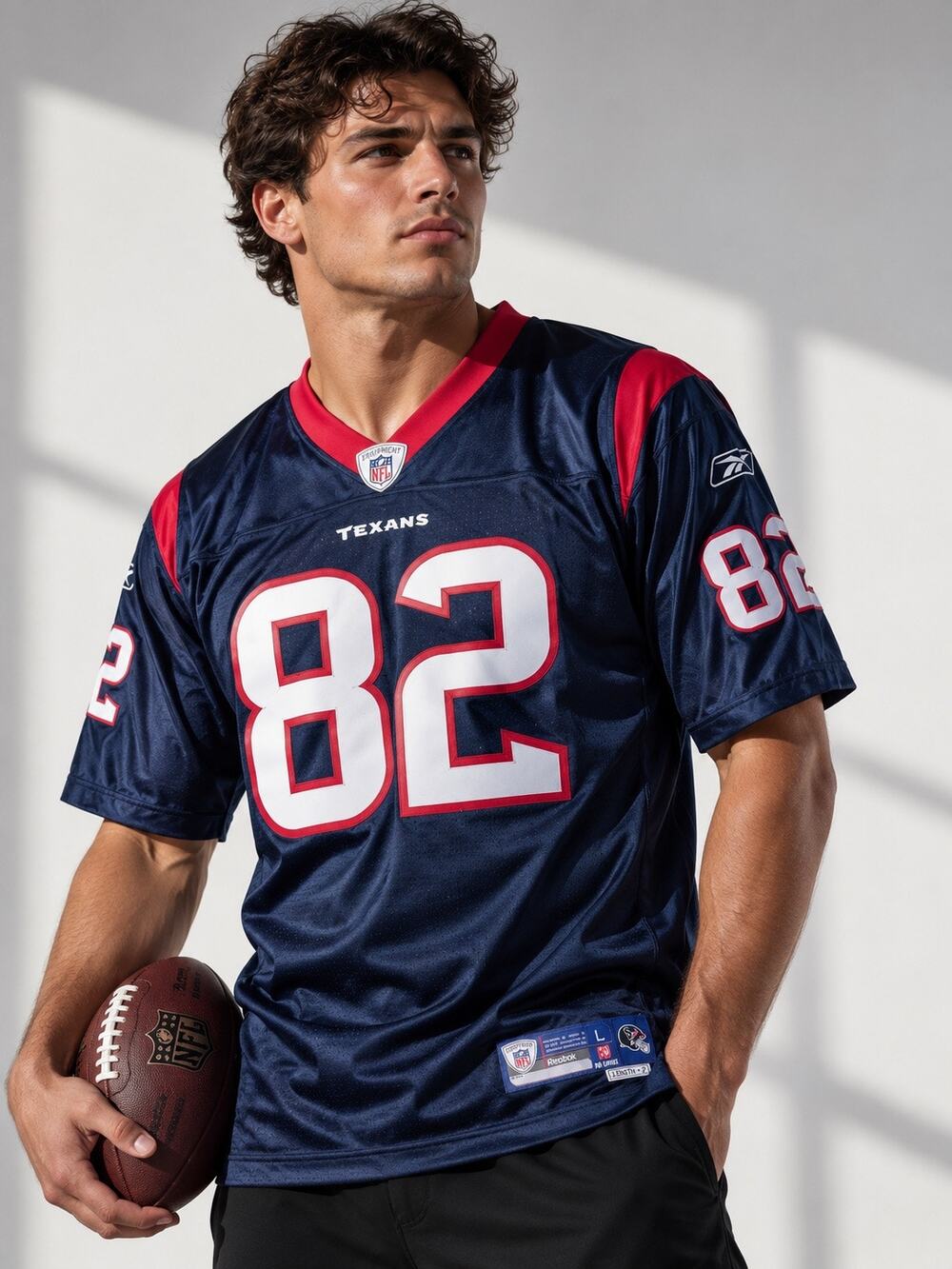 Houston Texans Reebok On Field NFL Jersey #82 CHAVA Men’s L Length +2 Navy